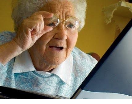 old lady at computer Meme Template