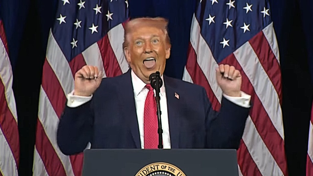 Trump Trans Weightlifter Impression Meme Template