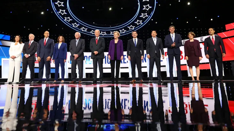 2020 Democratic Party Presidential Debates in Westerville Meme Template