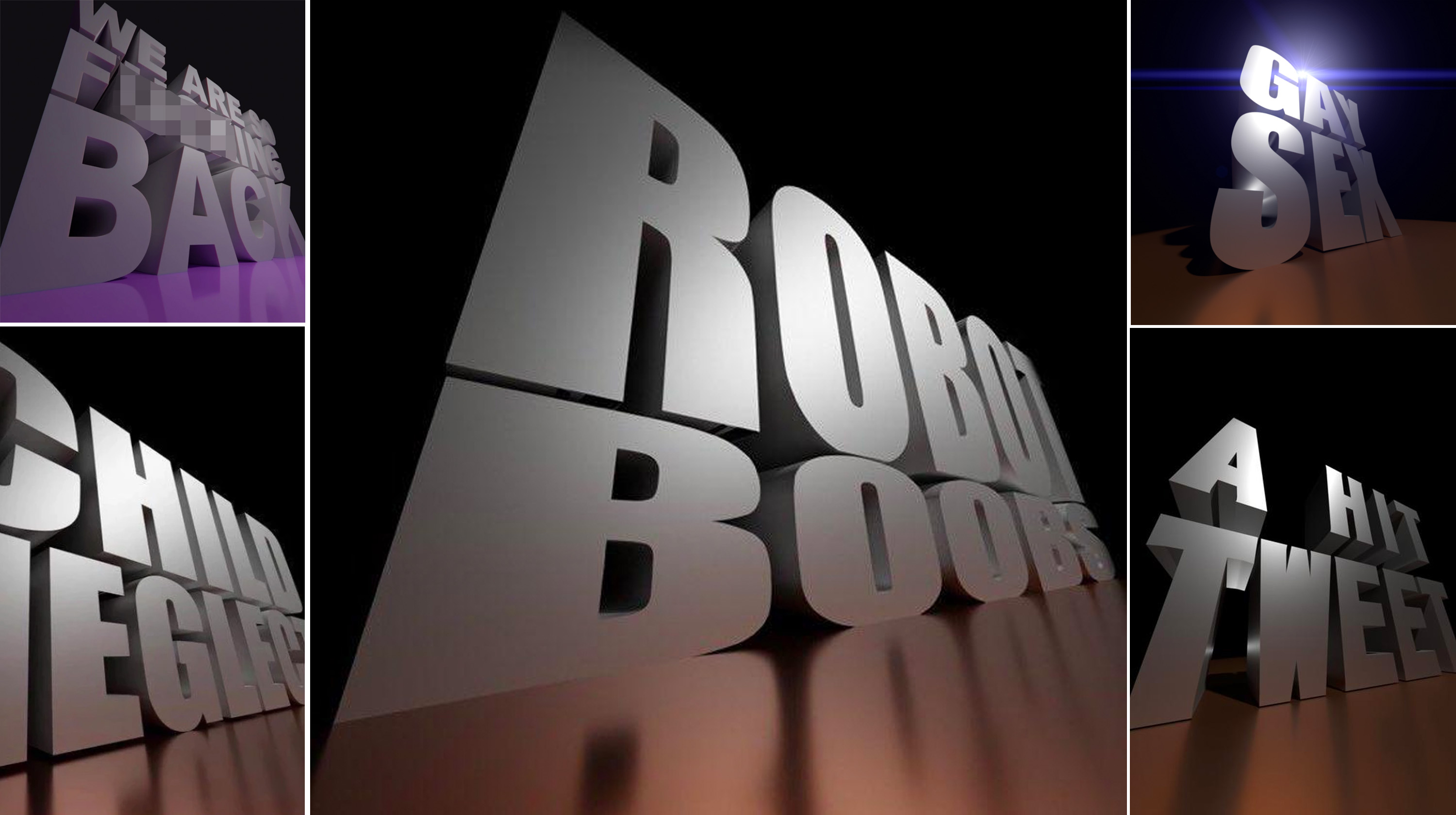 3D Text Reaction Images Meme Template