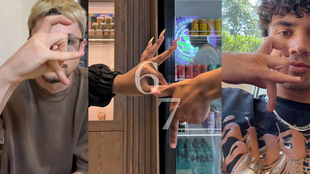 67 Hand Sign / 6 7 Handshake Meme Template