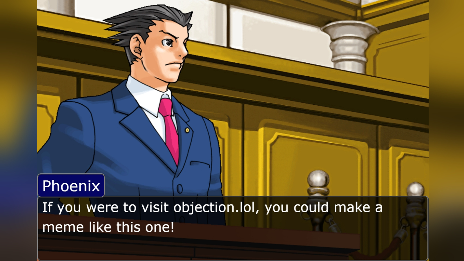 Ace Attorney Courtroom Argument Generators / objection.lol Meme Template