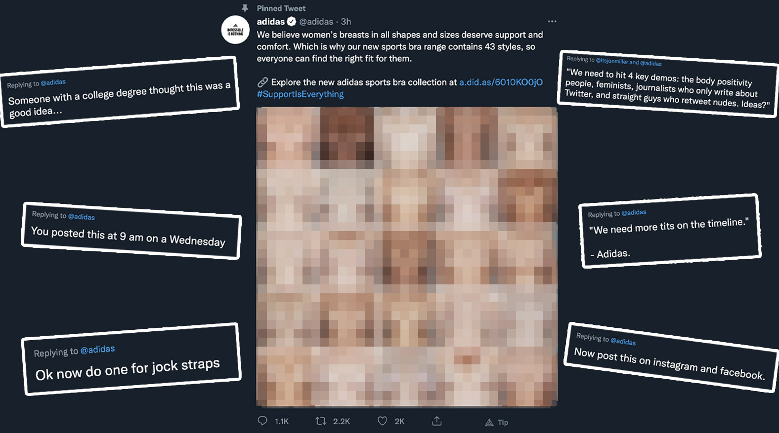 Adidas Sports Bra Boobs Tweet Meme Template