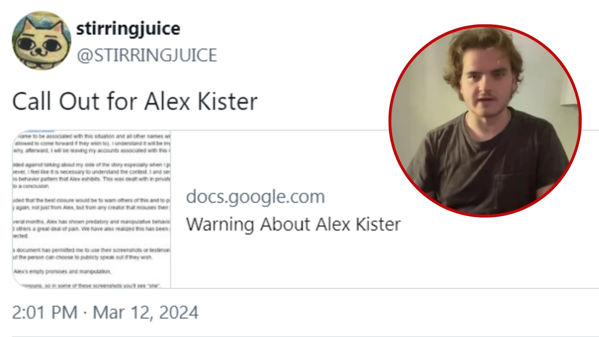 Alex Kister Grooming Allegations Meme Template