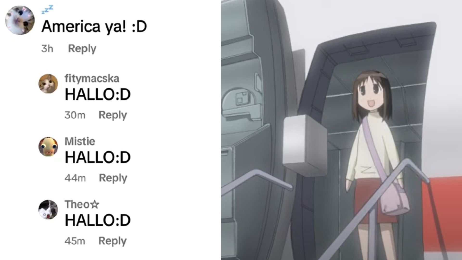 America Ya (Hallo Hallo Hallo) / Osaka In America Meme Template