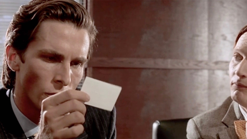 American Psycho Business Card Scene / Let's See Paul Allen's Card