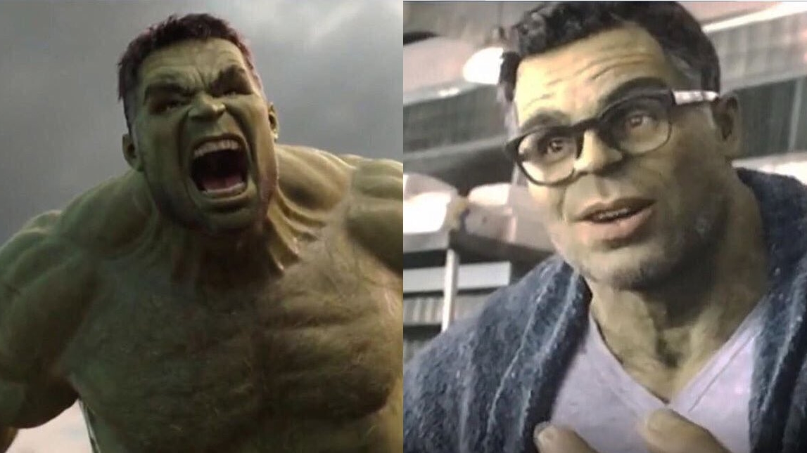 Angry Hulk vs. Civil Hulk Meme Template