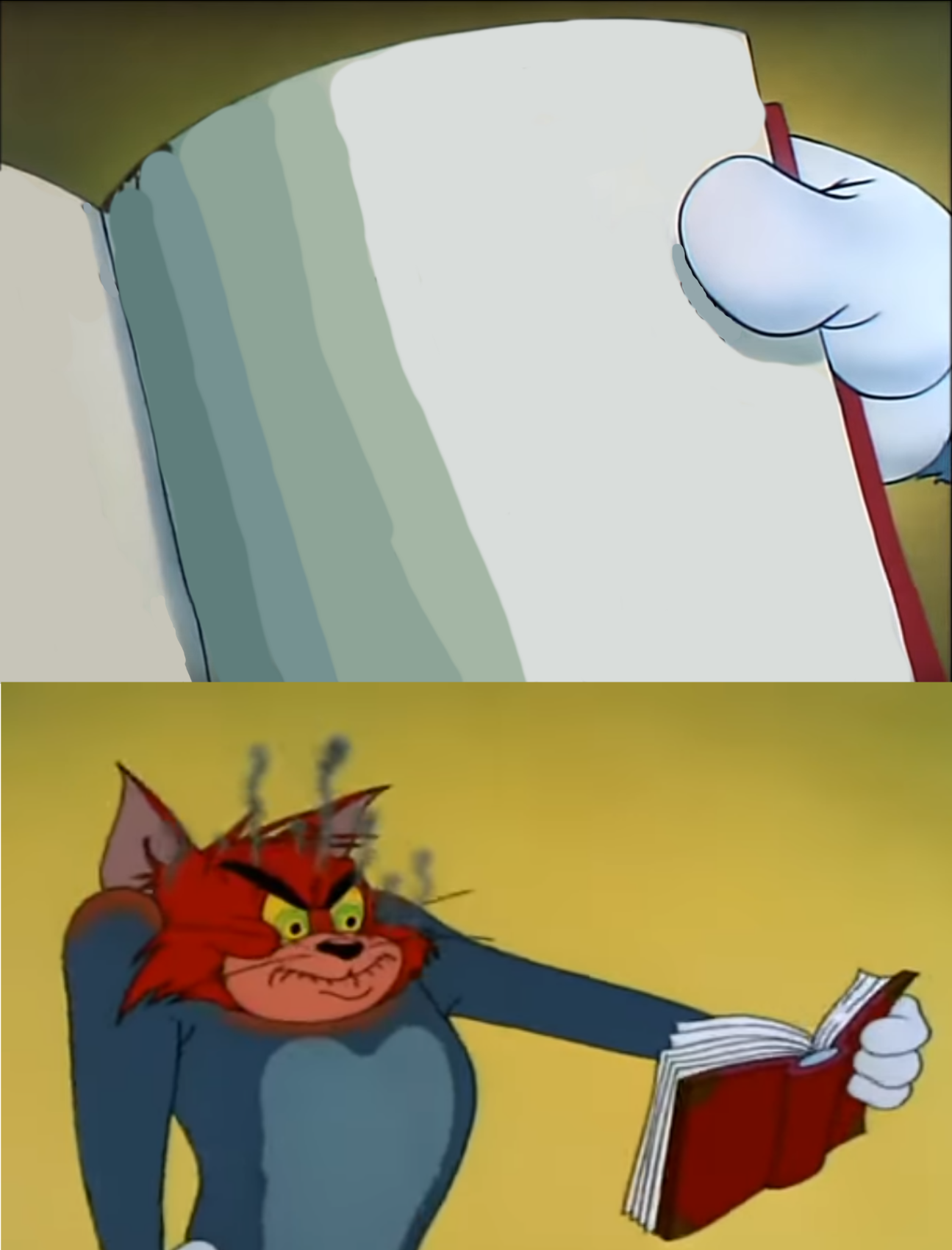 Angry Tom Reading Book Meme Template