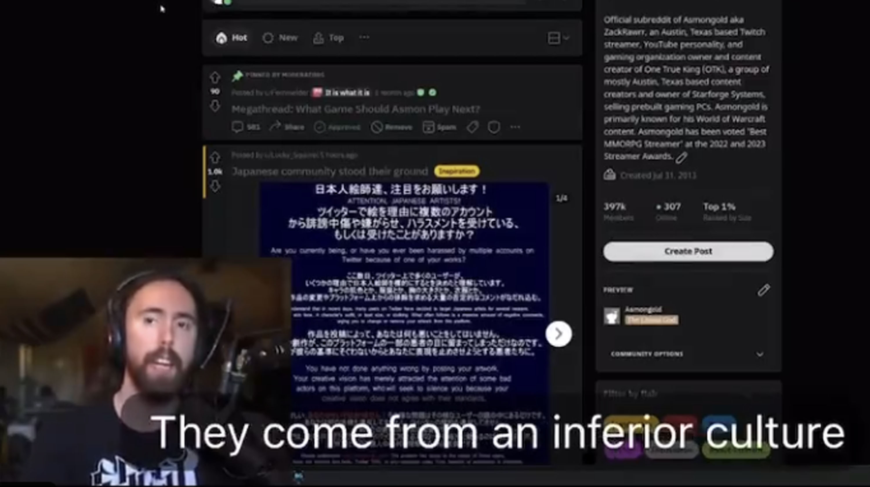 Asmongold Palestine Comments Controversy