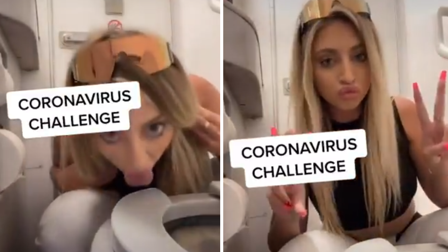 Ava Louise Coronavirus Challenge Toilet Licking Video