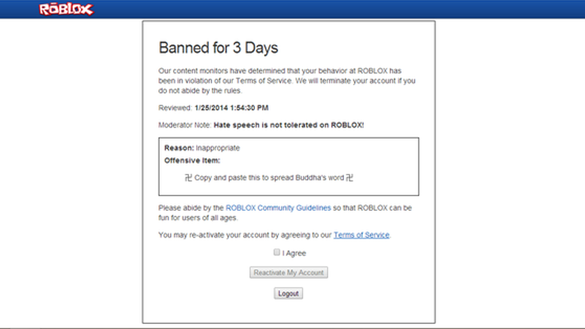 Banned From Roblox