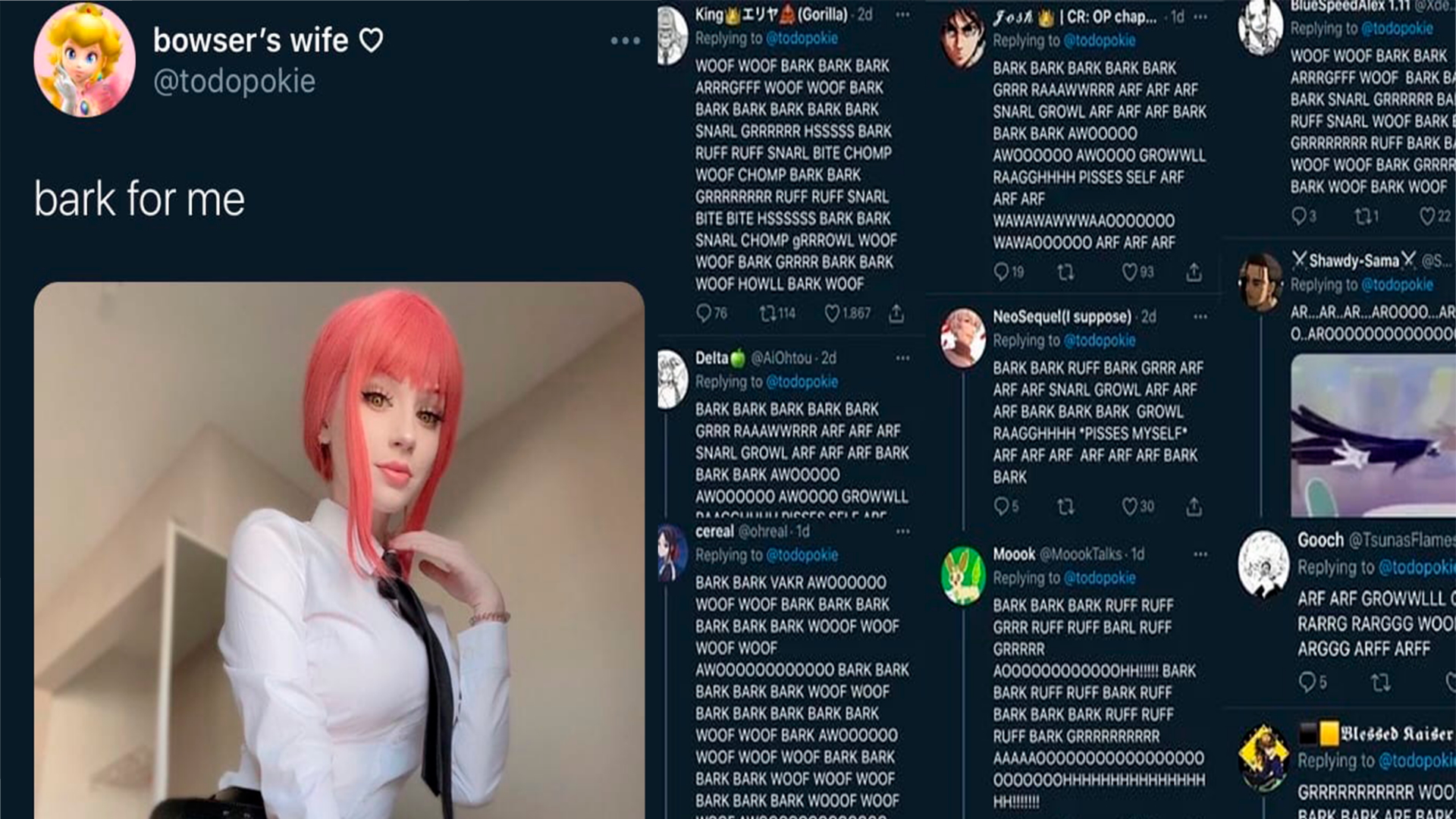 Bark for Me / Makima Woofers Meme Template