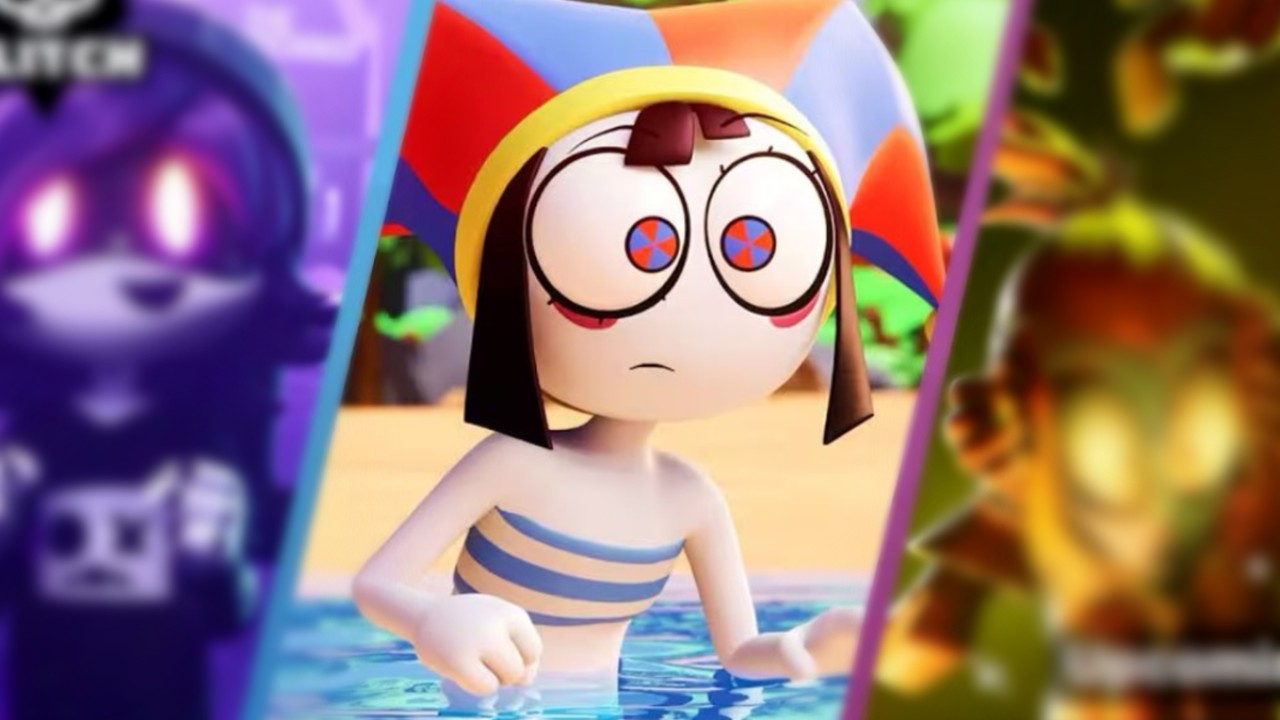 Beach Pomni / Bikini Pomni Meme Template