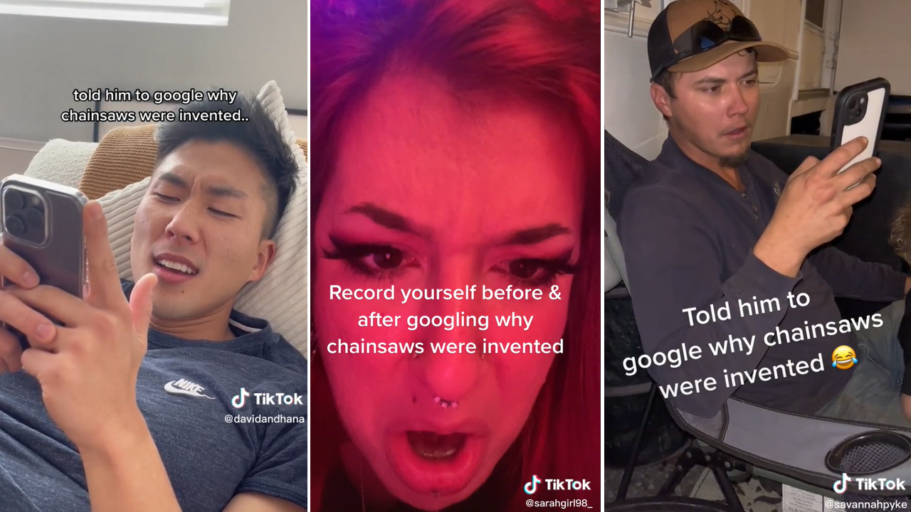 Before and After Looking up Why Chainsaws Were Invented