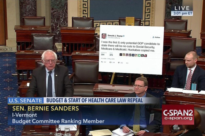 Bernie Sanders Brings Tweets to the Senate Meme Template