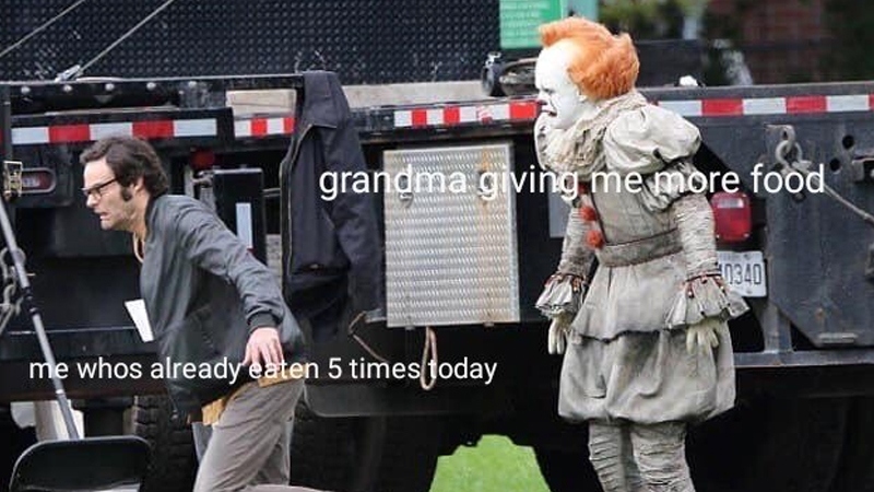 Bill Hader Running From Pennywise Meme Template