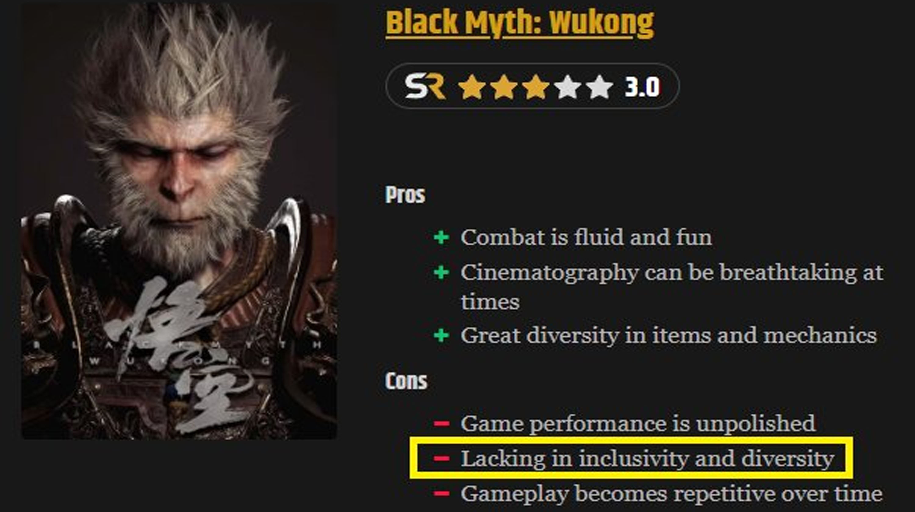 Black Myth: Wukong Diversity Controversy