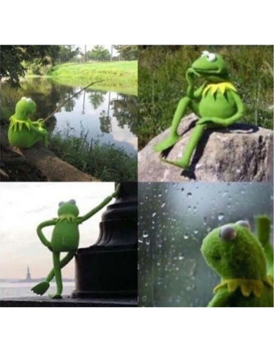 blank kermit waiting Meme Template
