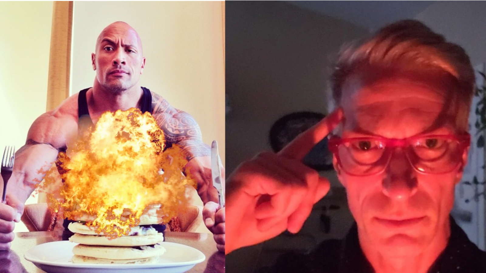 Blows Up Pancakes with Mind Meme Template