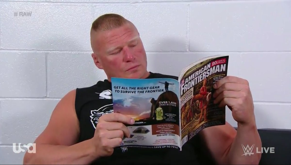 Brock Lesnar Reading a Magazine