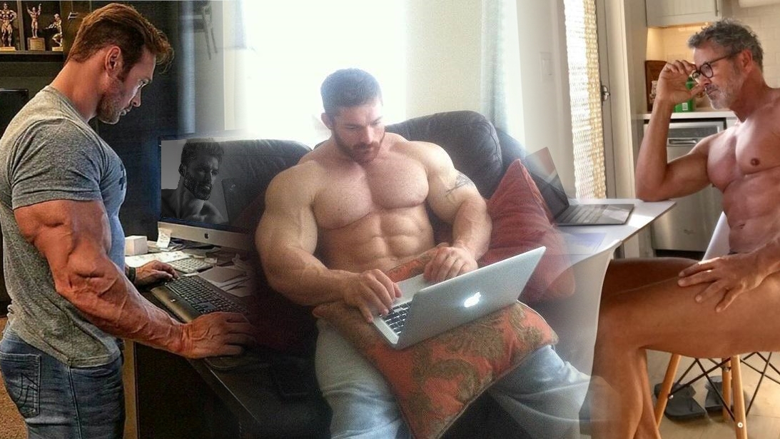Buff Guys Typing on Laptops / Why Yes, How Could You Tell?