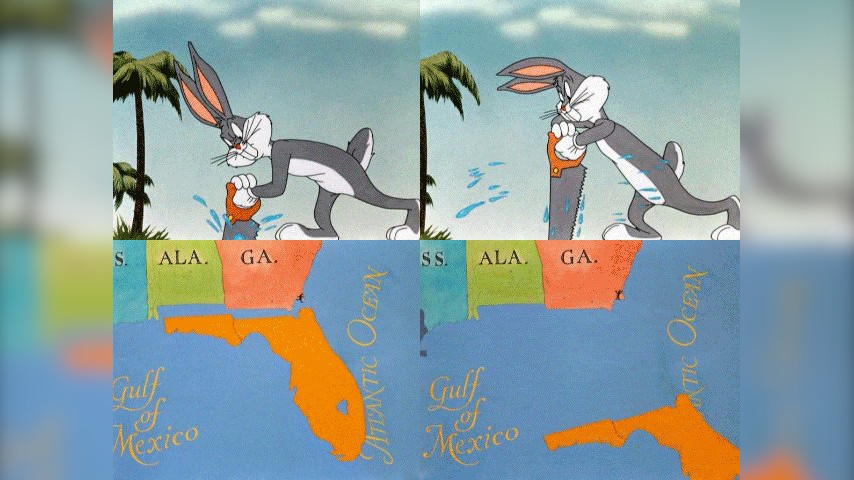 Bugs Bunny Sawing Off Florida Meme Template
