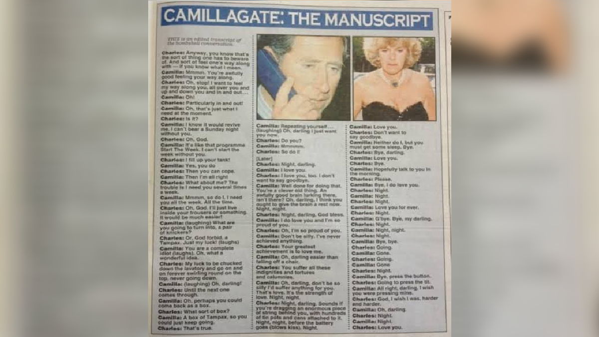 Camillagate / Tampongate / Prince Charles Tampon Scandal