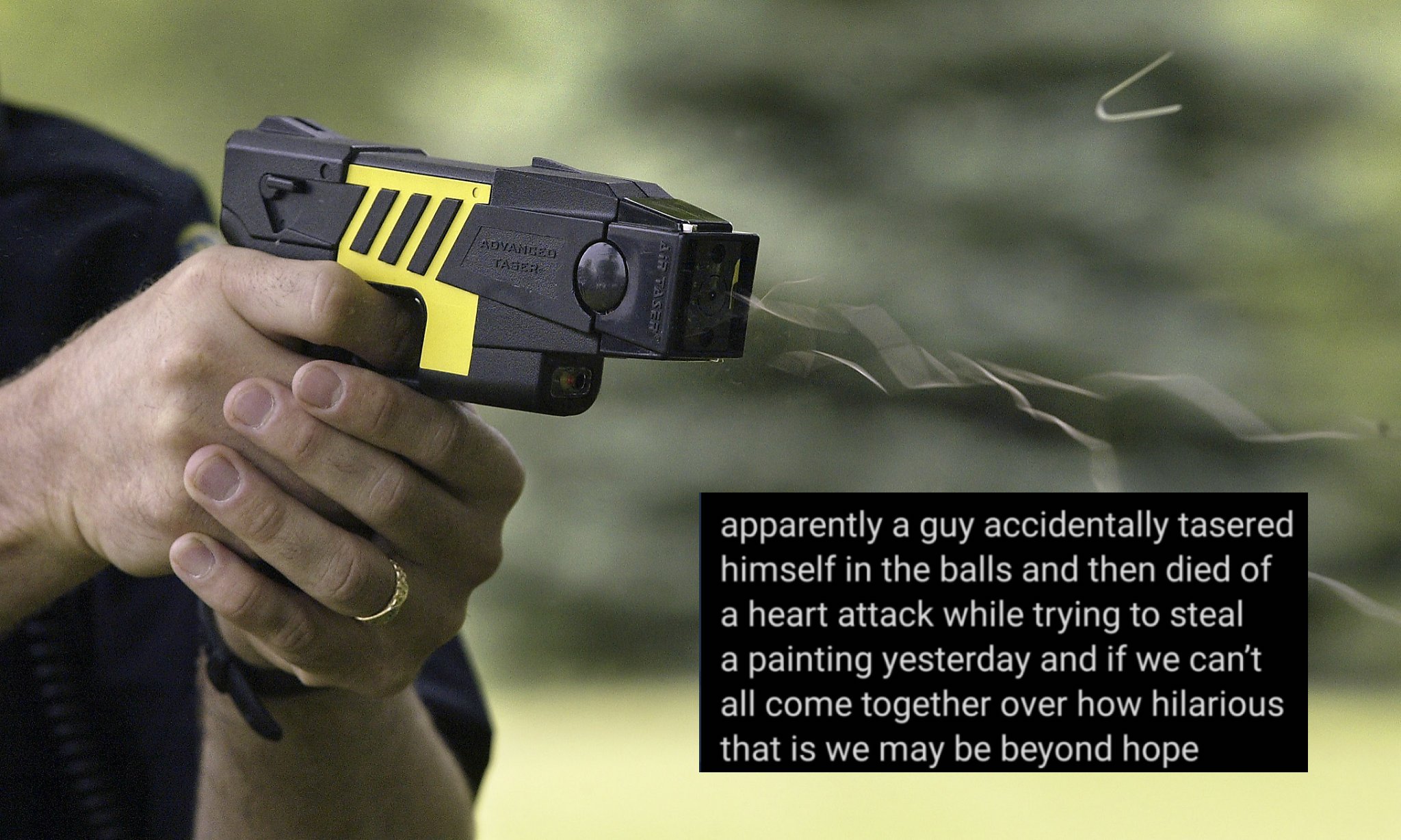 "Capitol Rioter Tasered His Testicles To Death" Rumor Meme Template