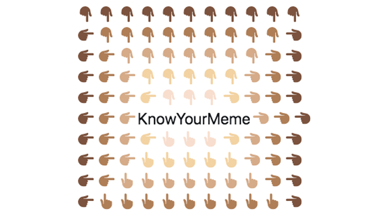 Cascading Pointing Hand Emoji Copypasta Meme Template