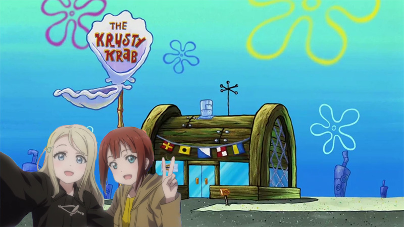Characters at the Krusty Krab Meme Template