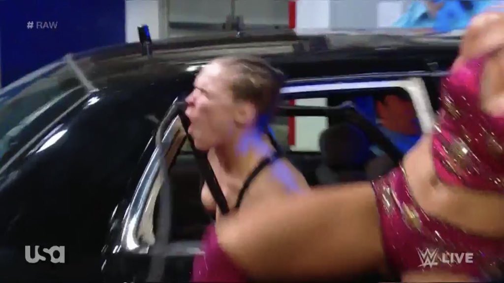 Charlotte Flair Kneeing Ronda Rousey Meme Template