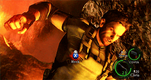 Chris Redfield Punching a Boulder Meme Template