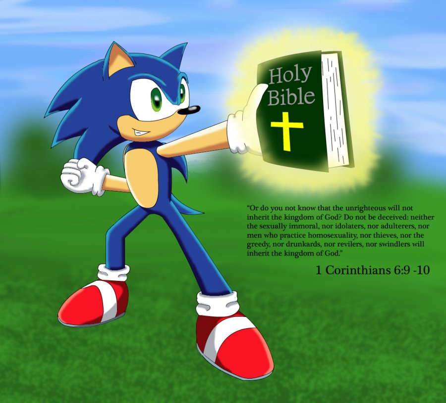 Christian Sonic Fanart Meme Template
