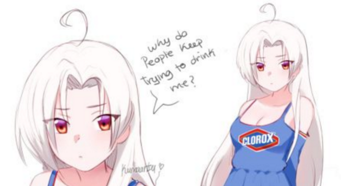 Clorox-chan Meme Template