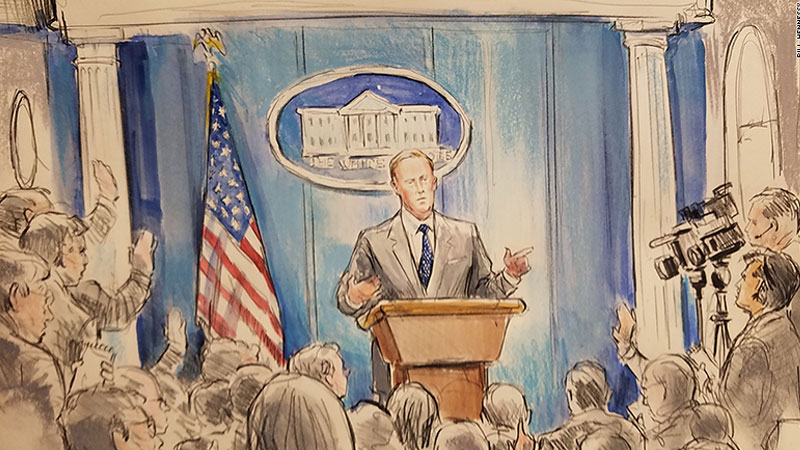 CNN White House Press Briefing Sketch Meme Template