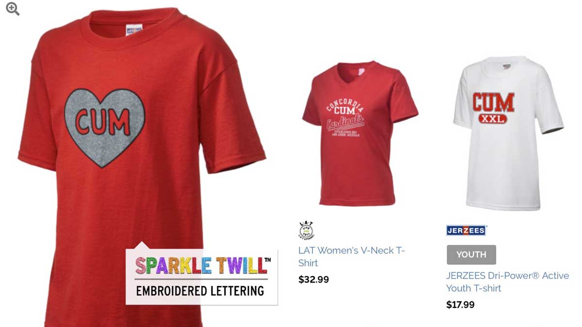 Concordia University of Michigan "CUM" Merchandise Meme Template