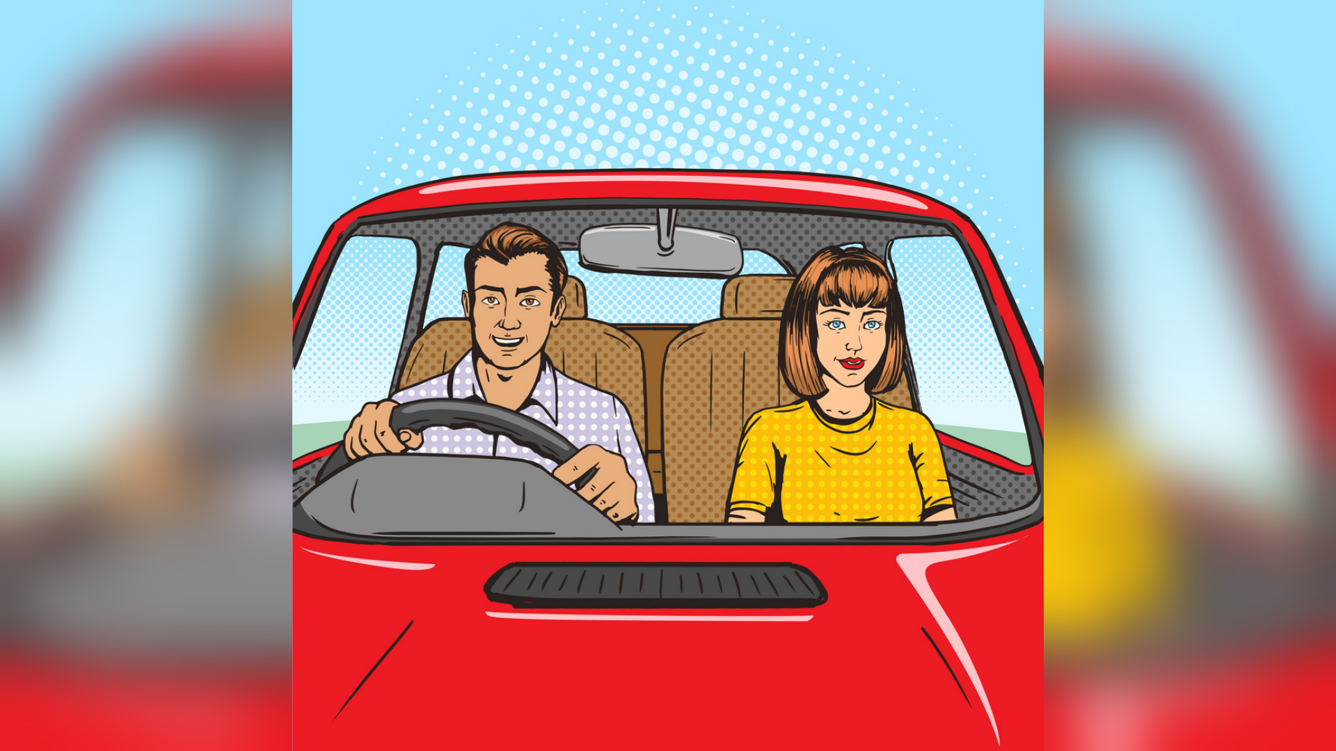 Couple in a Red Car