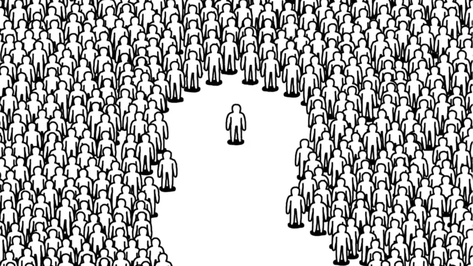 Crowd Stepping Back From a Man Meme Template