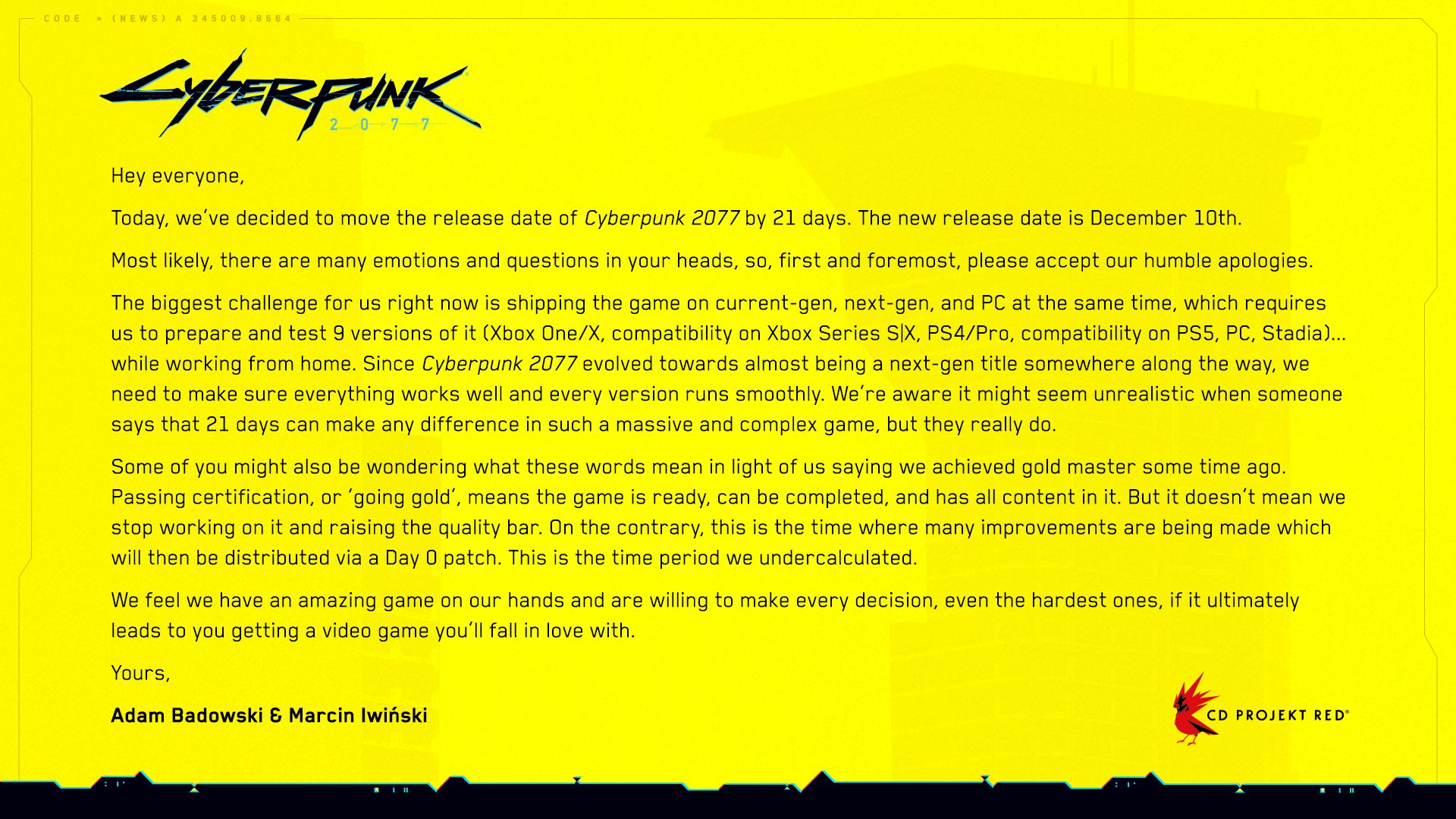Cyberpunk 2077 Apology Parodies Meme Template