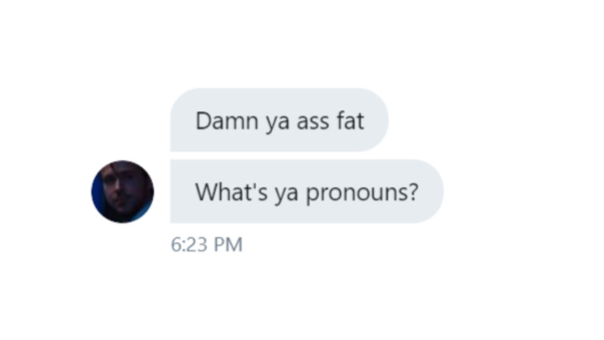 Damn Ya Ass Fat, What's Ya Pronouns?