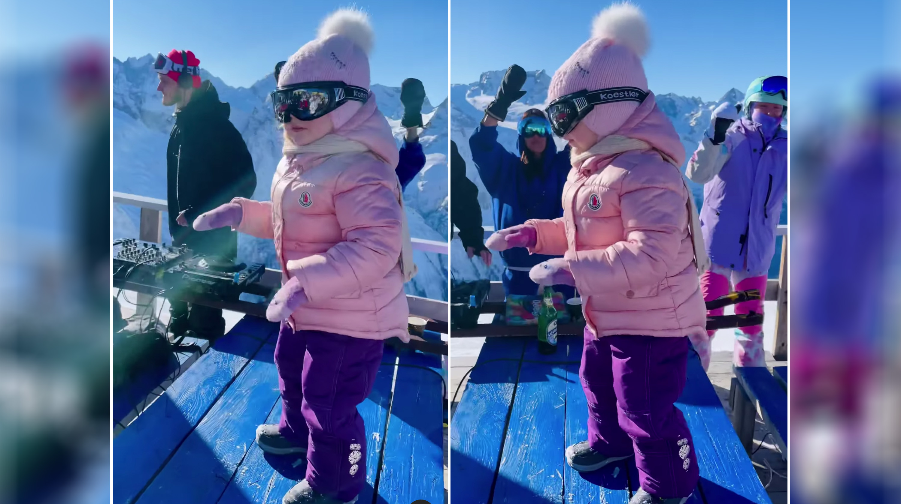 Dancing Ski Baby in the Mountains Meme Template