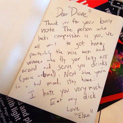 "Diane in 7A" Livetweet Hoax