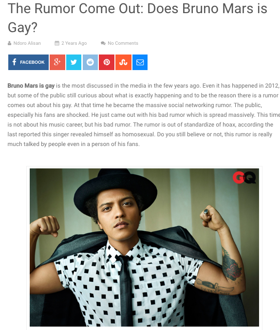 Does Bruno Mars Is Gay? Meme Template