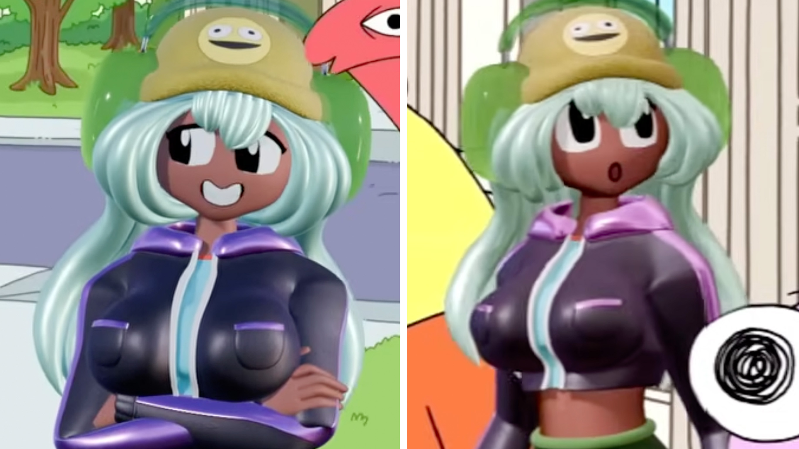Dolly Dimpley (Smiling Friends) Meme Template
