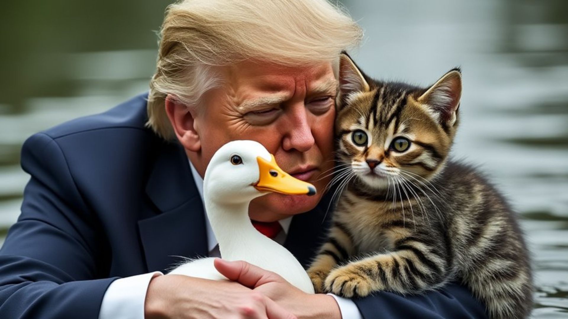 Donald Trump Cat and Duck AI Images Meme Template