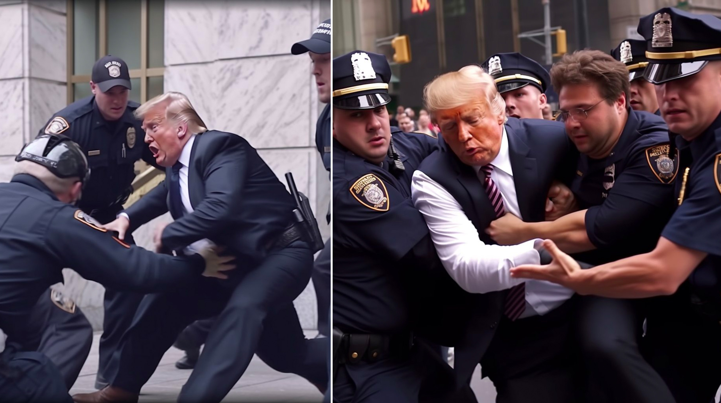 Donald Trump Getting Arrested AI Art Meme Template