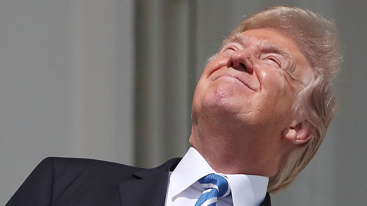 Donald Trump Staring at the Eclipse