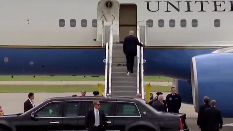 Donald Trump With Toilet Paper on Foot