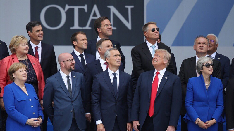 Donald Trump's Awkward NATO Summit 2018 Photo