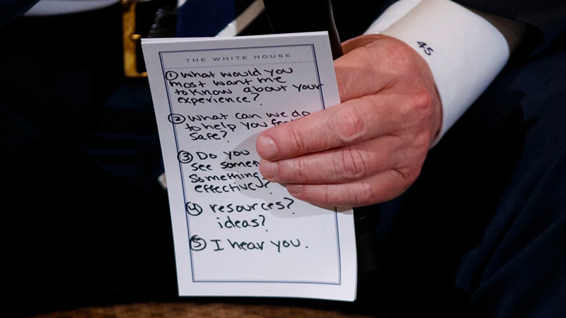 Donald Trump's "I Hear You" Note Meme Template